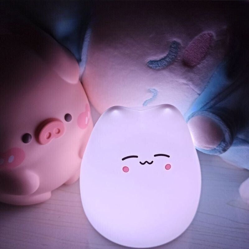 EasyCatNight™ | Veilleuse au LED en silicone sans fil avec capteur tactile à batterie